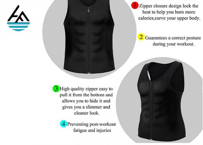 Gym Workout 2mm  Neoprene Vest Mens , Neoprene Sweat Vest With Zipper
