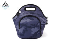 Custom Small Neoprene Lunch Bag  With Extra Pocket Neoprene Snack Bag