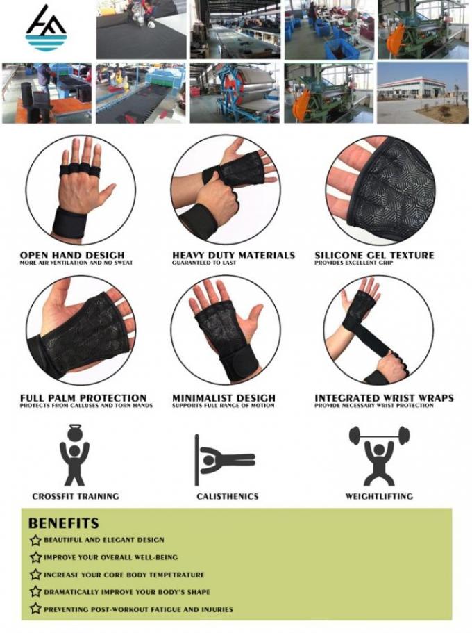 Waterproof Neoprene Weightlifting Wrist Wrap With Leather Hand Grip