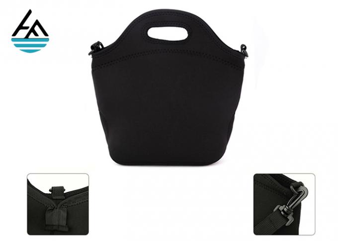 Black 4 Mm Boys Neoprene Lunch Bag With Shoulder Strap Neoprene Cooler Bag