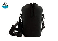 Black Printed Zipper Neoprene Can Sleeve Washable Cup Cooler Bag