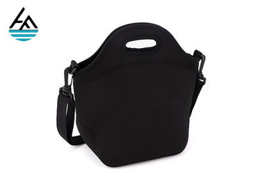 China Black 4 Mm Boys Neoprene Lunch Bag With Shoulder Strap Neoprene Cooler Bag factory